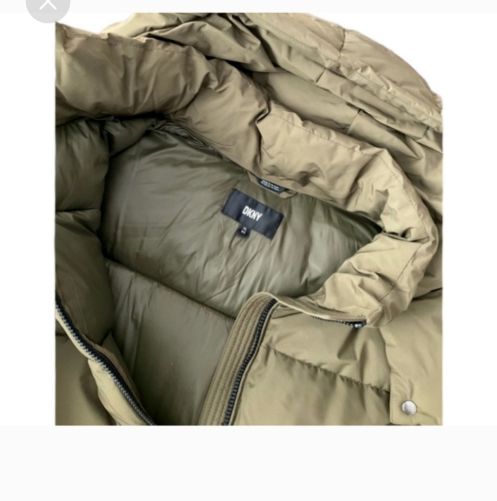 DKNY Jacket Puffer Lightweight Thumb Cuffs Zippered Pockets Green Ladies XXL NEW - Picture 6 of 12